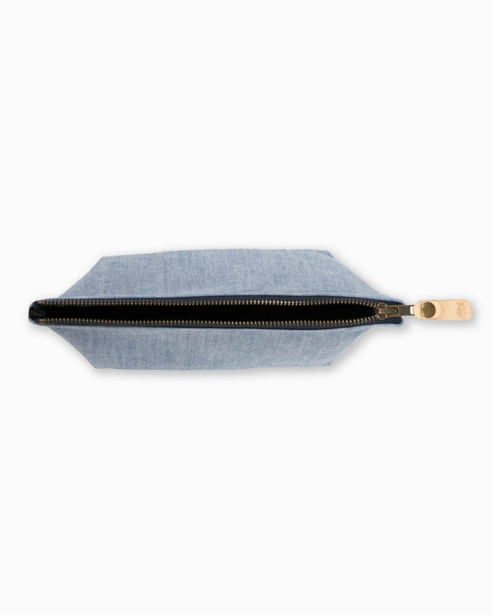 The detail view of the Southern Tide Denim Travel Clutch by Southern Tide - Navy