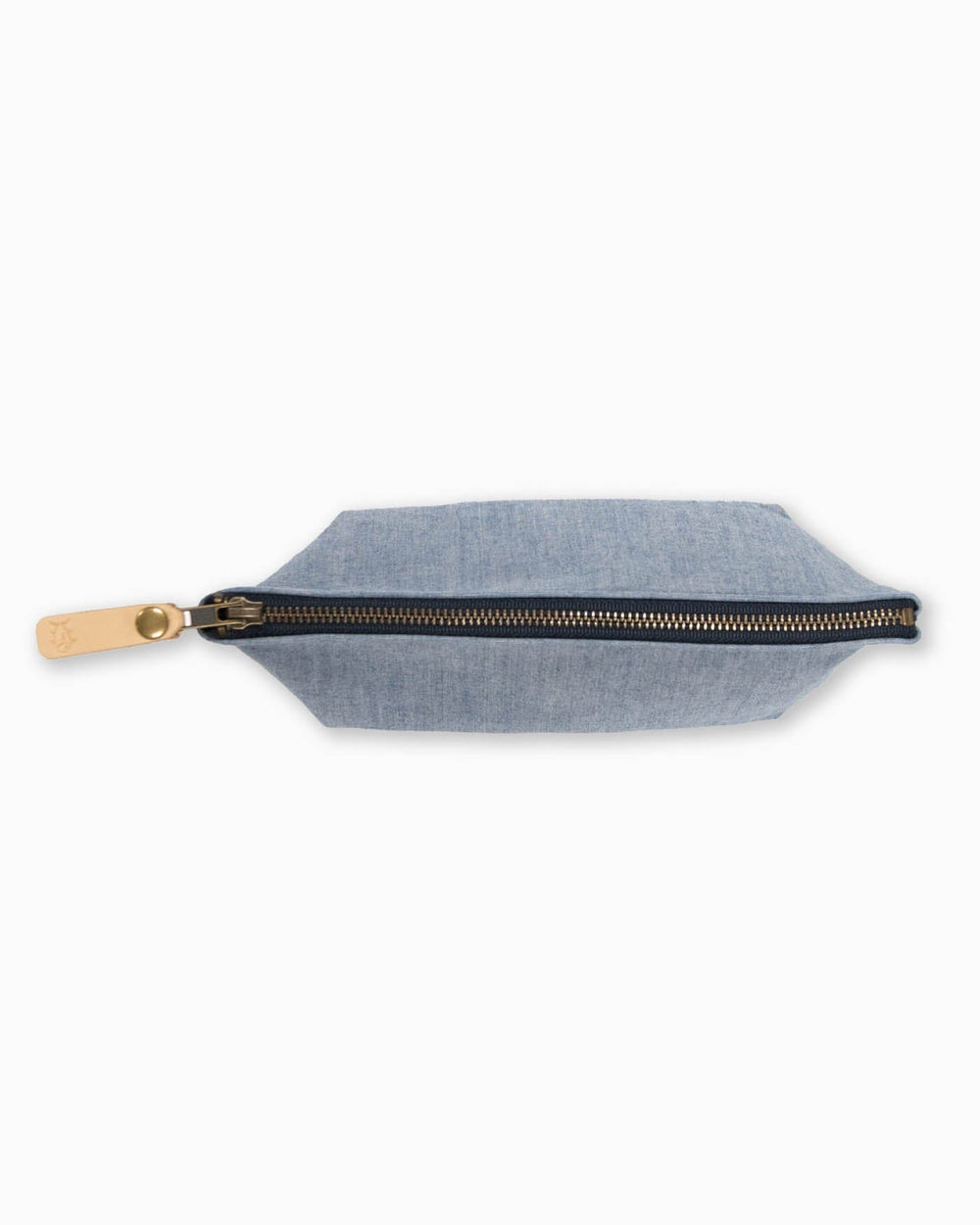 The top view of the Southern Tide Denim Travel Clutch by Southern Tide - Navy
