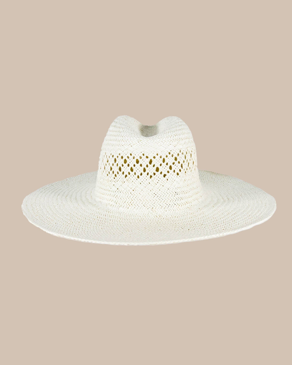 The back view of the Southern Tide Diamond Packable Beach Hat by Southern Tide - White