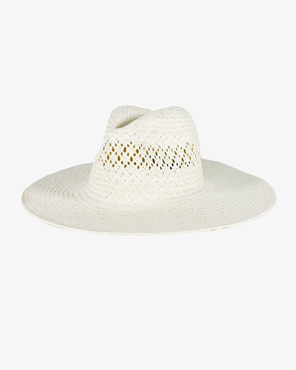 The front view of the Southern Tide Diamond Packable Beach Hat by Southern Tide - White