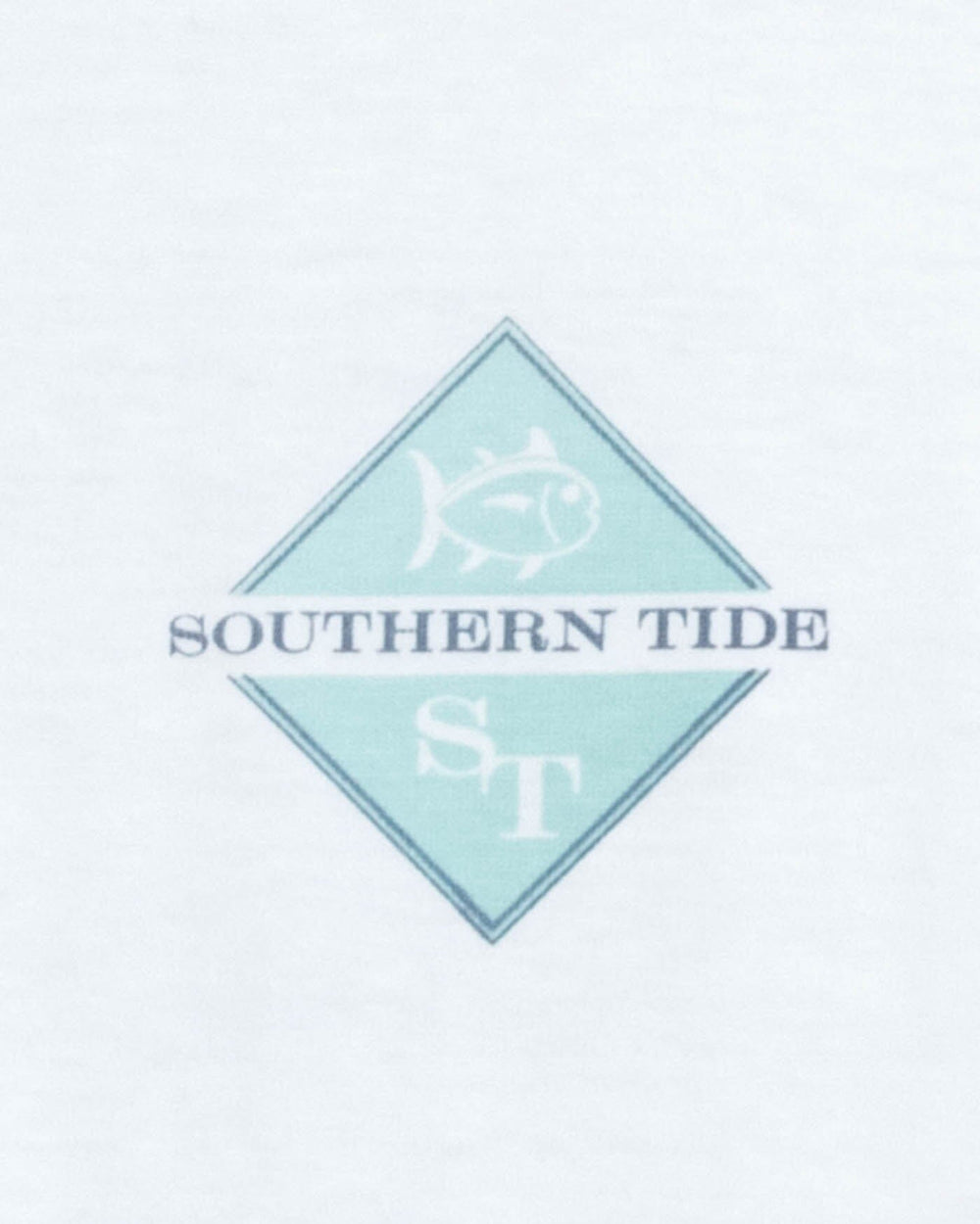 The detail view of the Southern Tide Diamond Sailing Short Sleeve T-shirt by Southern Tide - Classic White