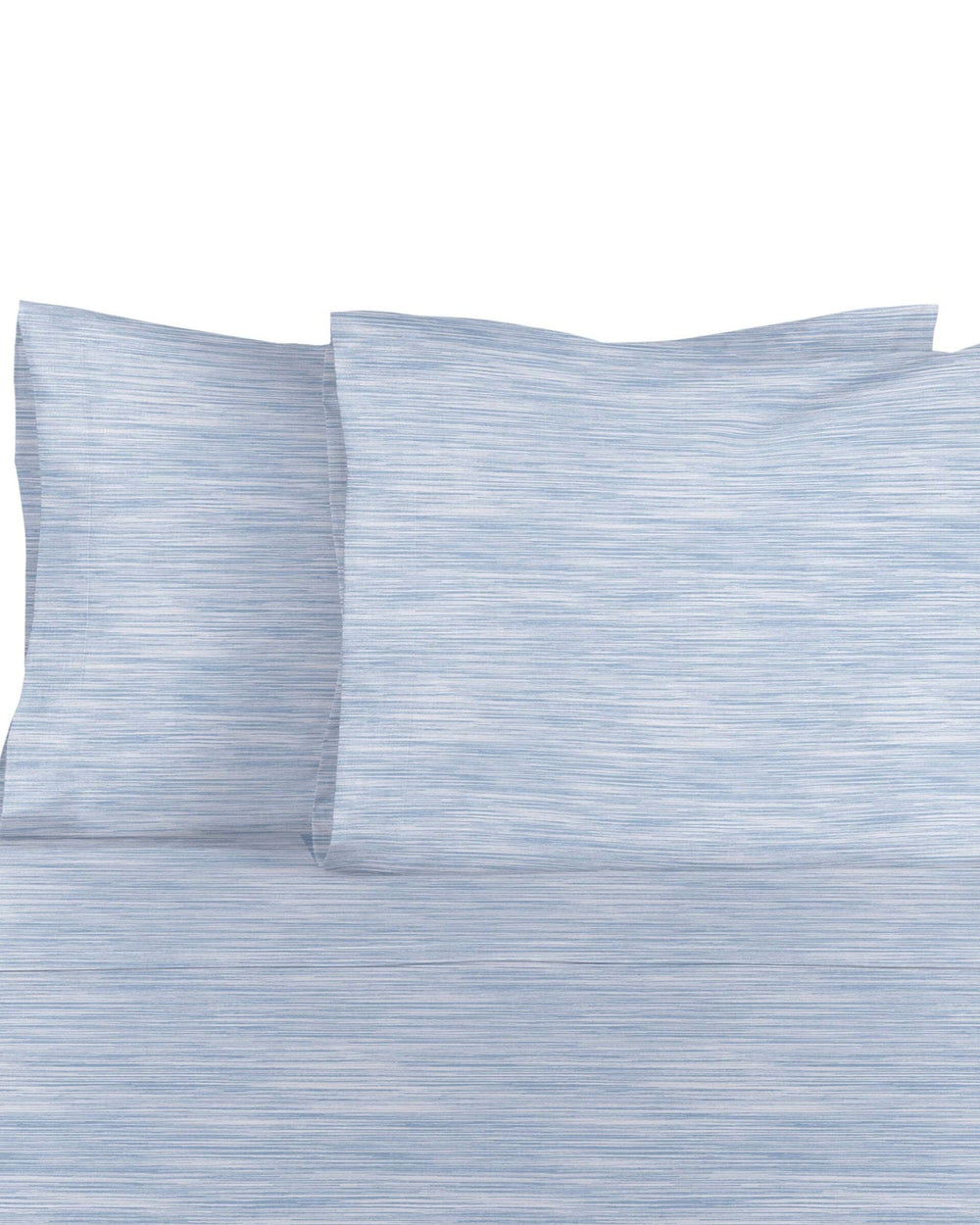 The detail view of the Southern Tide Distressed Stripe Sheet Set by Southern Tide - Blue
