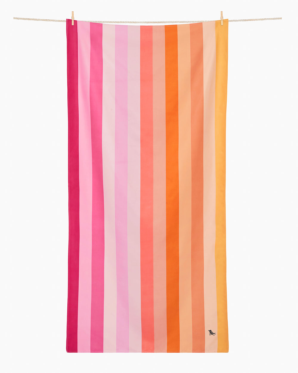 The back view of the Southern Tide Dock & Bay Quick Dry Beach Towel by Southern Tide - Miami Sorbet Pink
