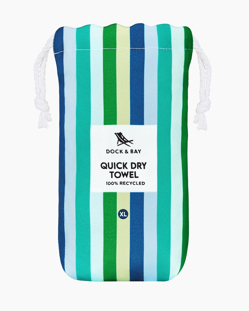 The front view of the Southern Tide Dock & Bay Quick Dry Cabana Towel by Southern Tide - Cool Lagoon Blue