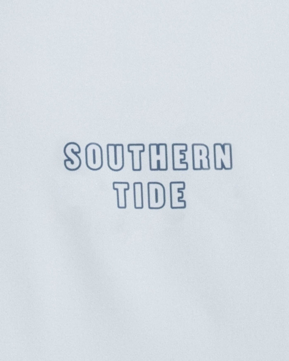 The detail view of the Southern Tide Dotted Sportfish Stack Long Sleeve Performance T-Shirt by Southern Tide - Platinum Grey