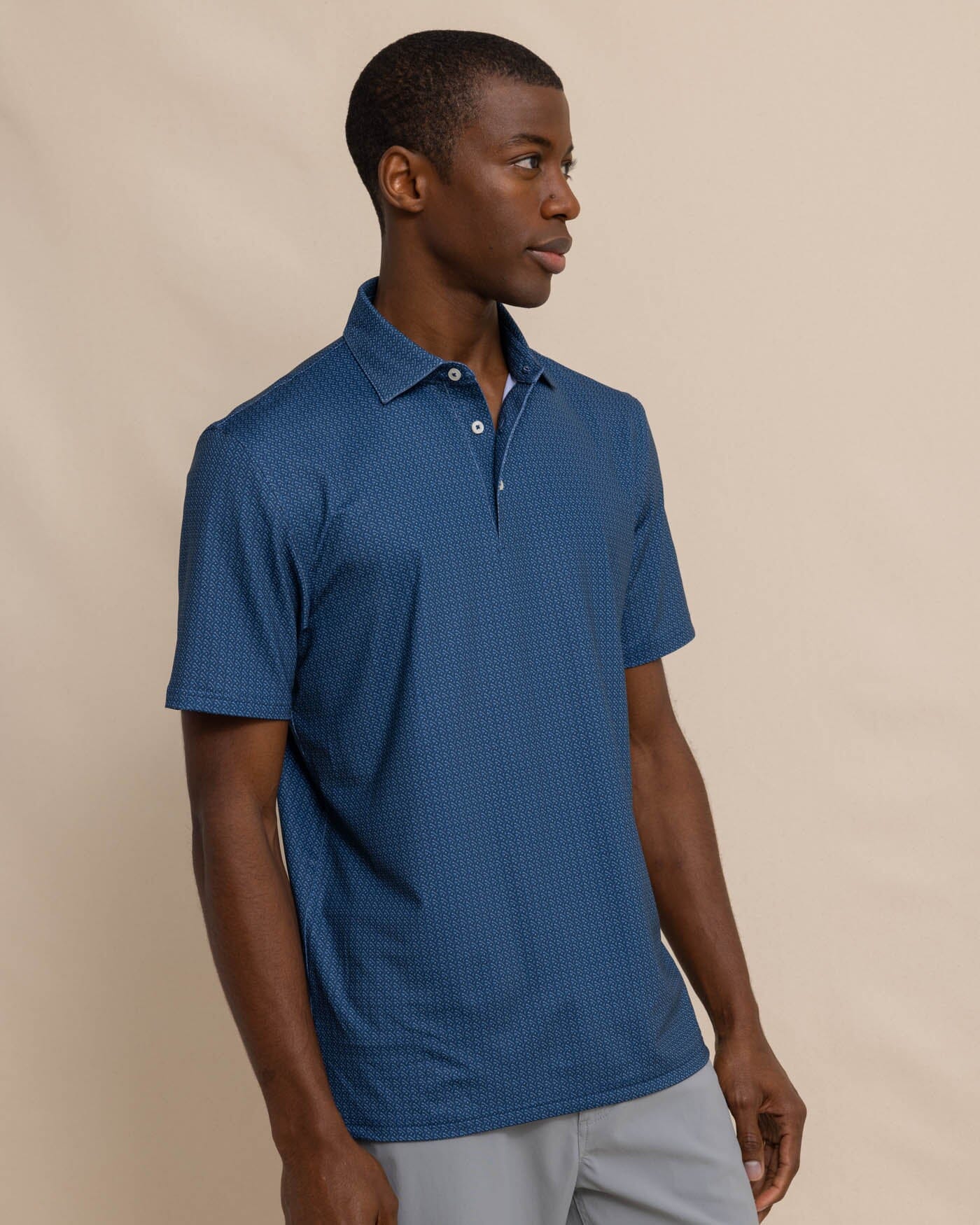【DISCERNMENT】Todd Pigment Stripe Short Sleeve Collar Tee Men's Driver Clubbin It Printed Polo | Southern Tide