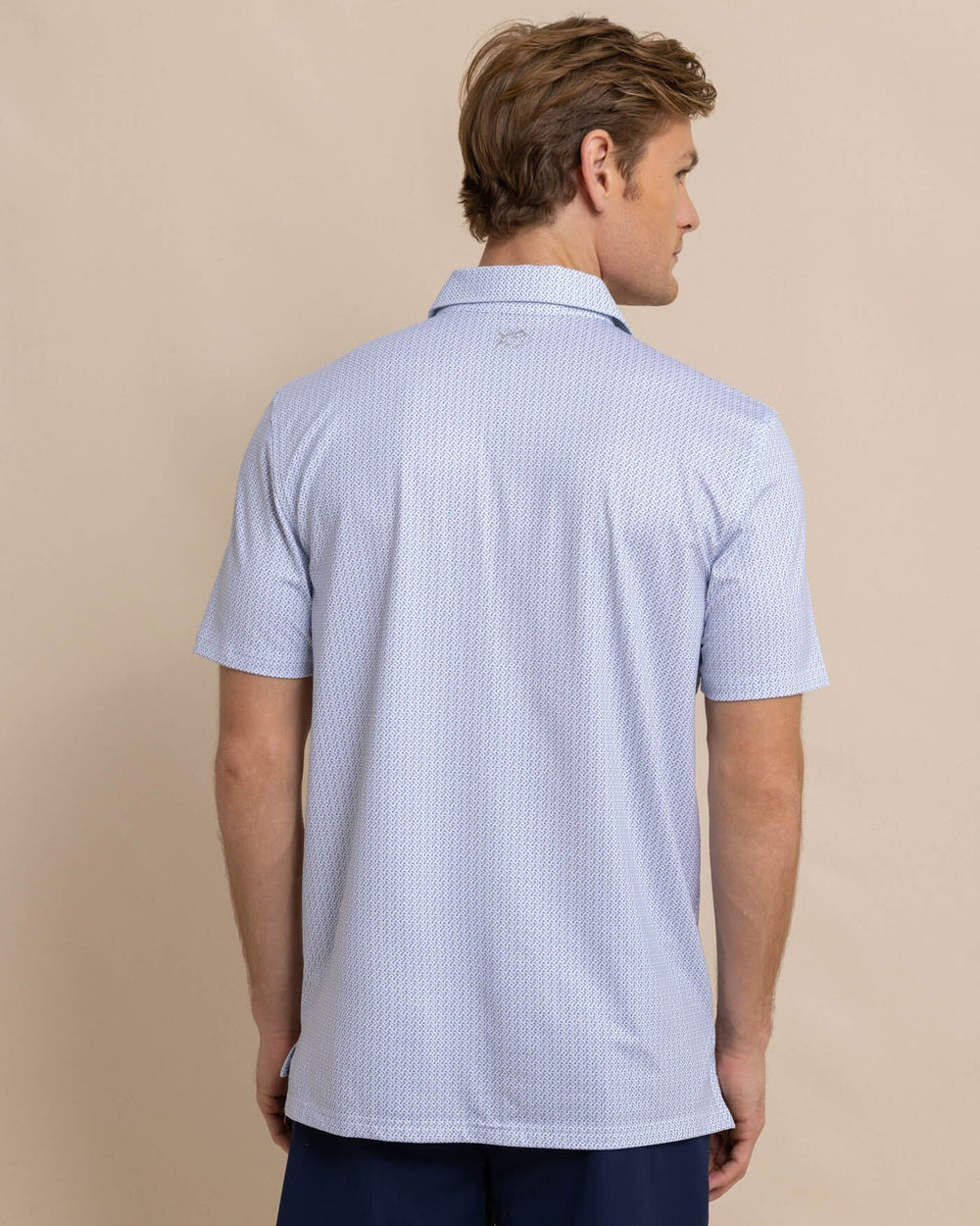 The back view of the Southern Tide Driver Clubbin It Printed Polo by Southern Tide - Classic White