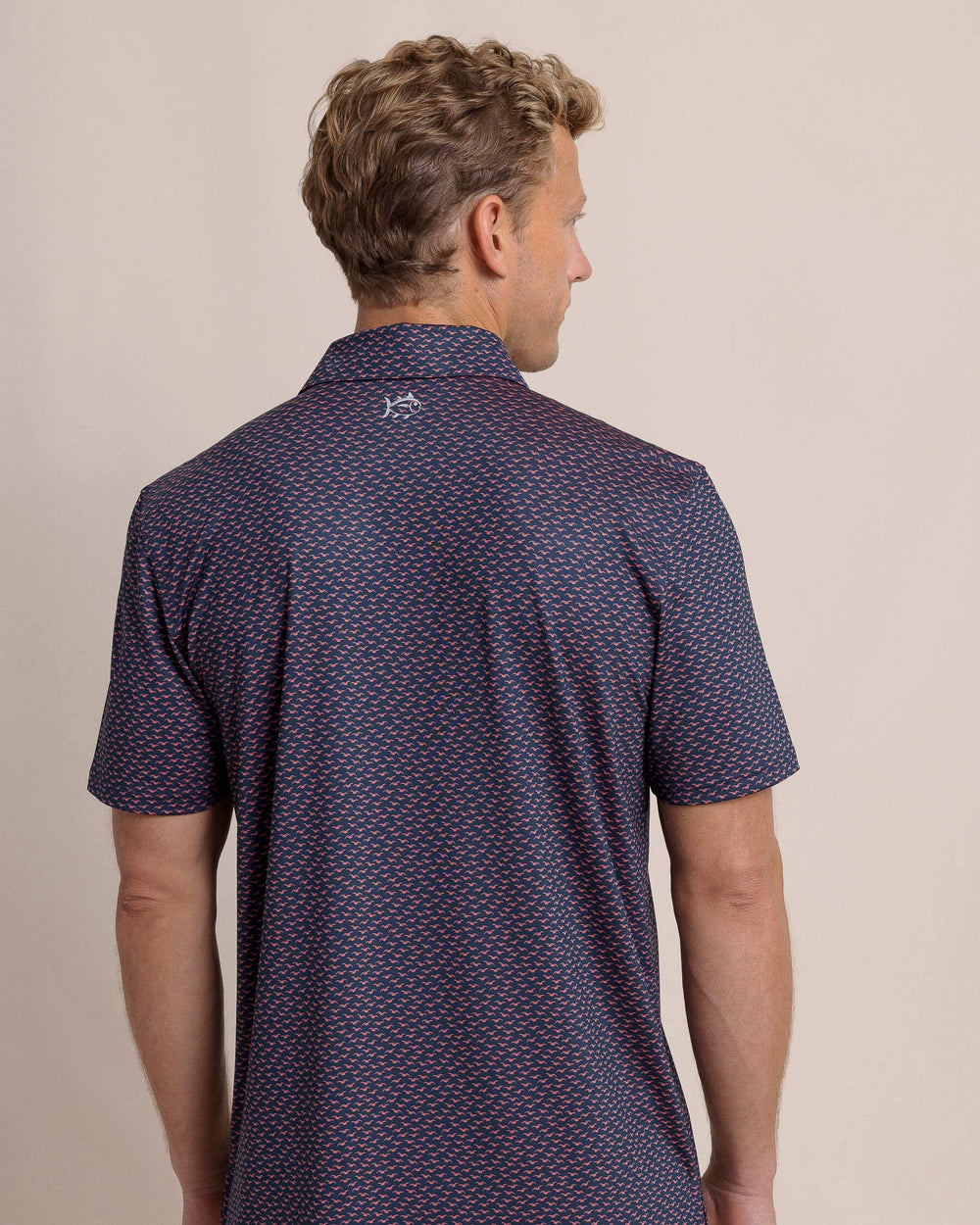 The back view of the Southern Tide Driver Fall Flock Polo by Southern Tide - Dress Blue