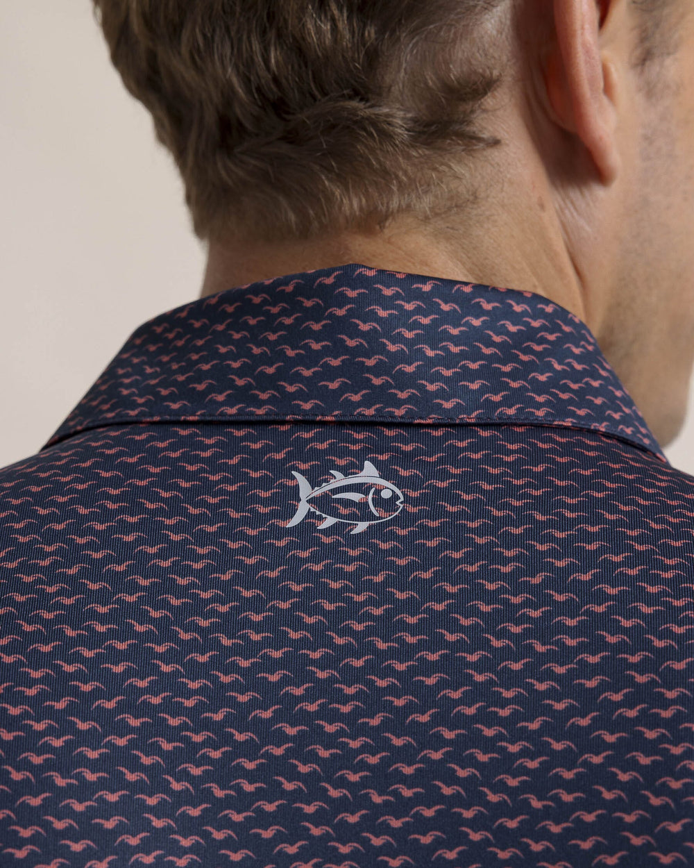 The detail view of the Southern Tide Driver Fall Flock Polo by Southern Tide - Dress Blue