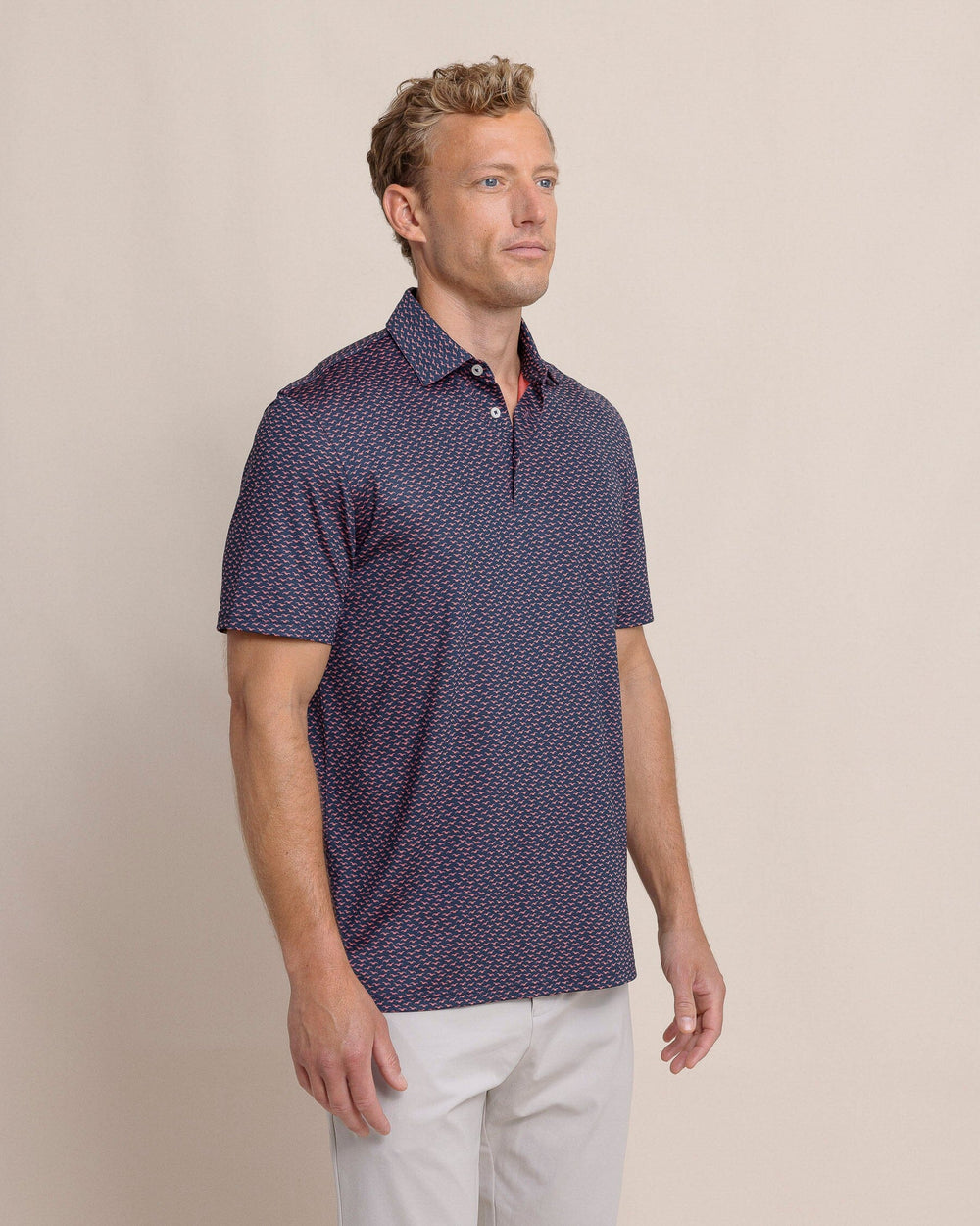 The front view of the Southern Tide Driver Fall Flock Polo by Southern Tide - Dress Blue