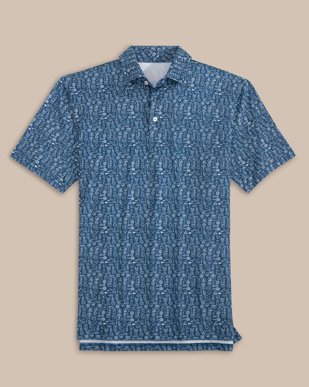 The front view of the Southern Tide Driver Finally Friday Polo by Southern Tide - Aged Denim