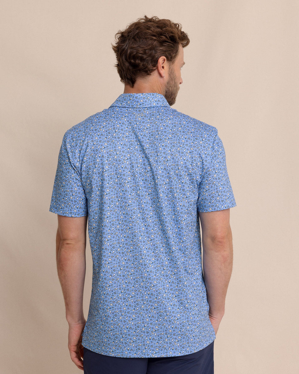 The back view of the Southern Tide Driver I'll Have an Old Fashioned Printed Polo by Southern Tide - Ocean Channel