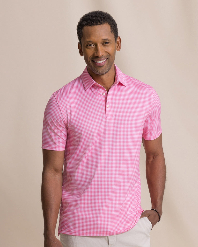 Men's Driver Island View Gingham Printed Polo | Southern Tide