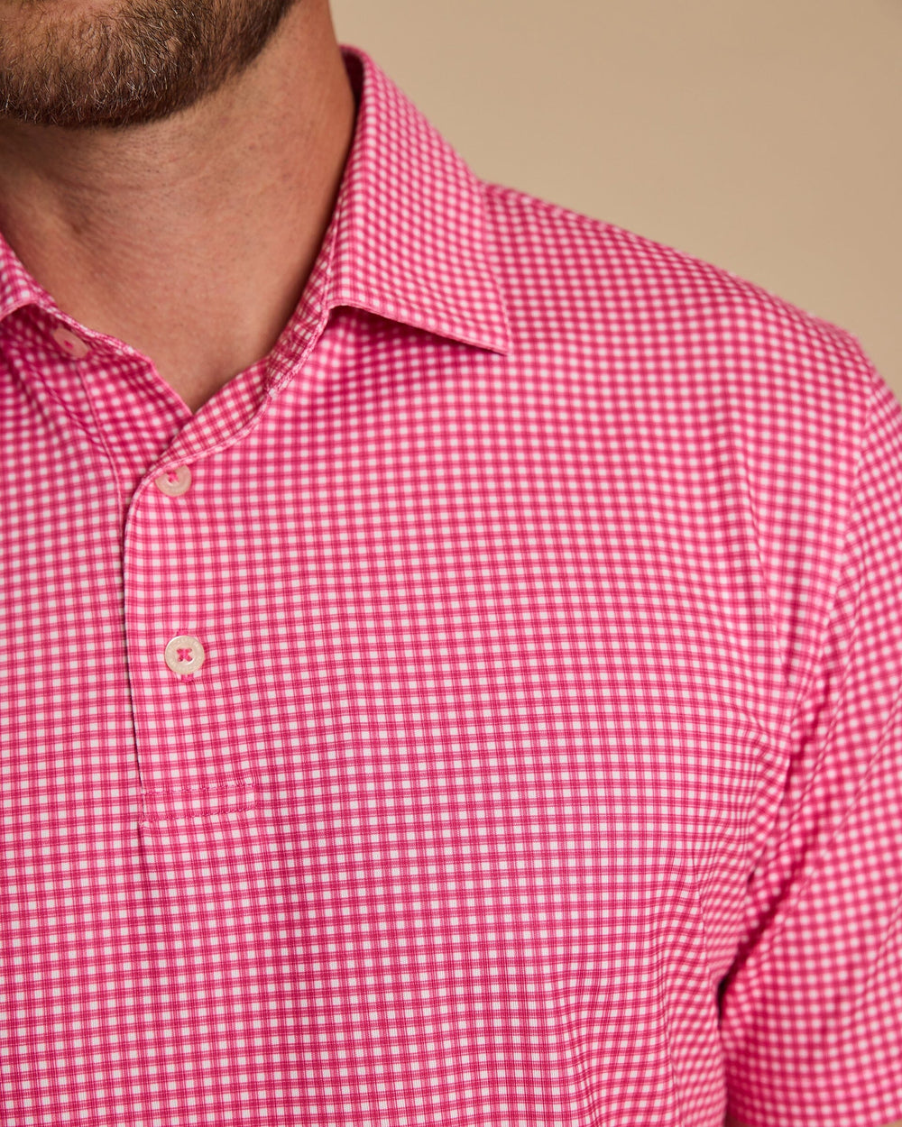The detail view of the Southern Tide Driver Myrtle Bay Printed Polo by Southern Tide - Boat Lily