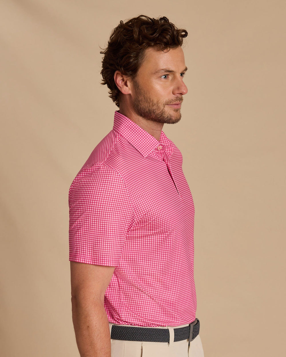 The side view of the Southern Tide Driver Myrtle Bay Printed Polo by Southern Tide - Boat Lily