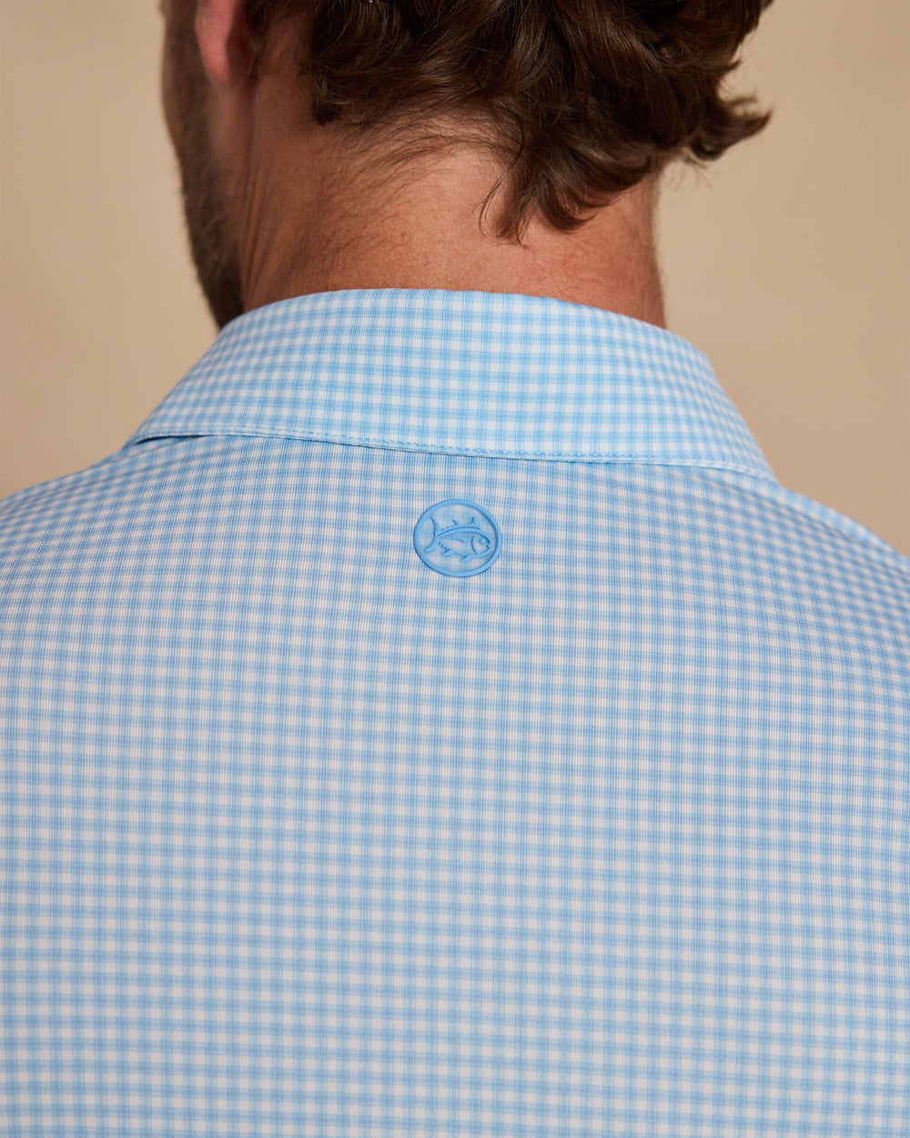 The detail view of the Southern Tide Driver Myrtle Bay Printed Polo by Southern Tide - Ocean Channel