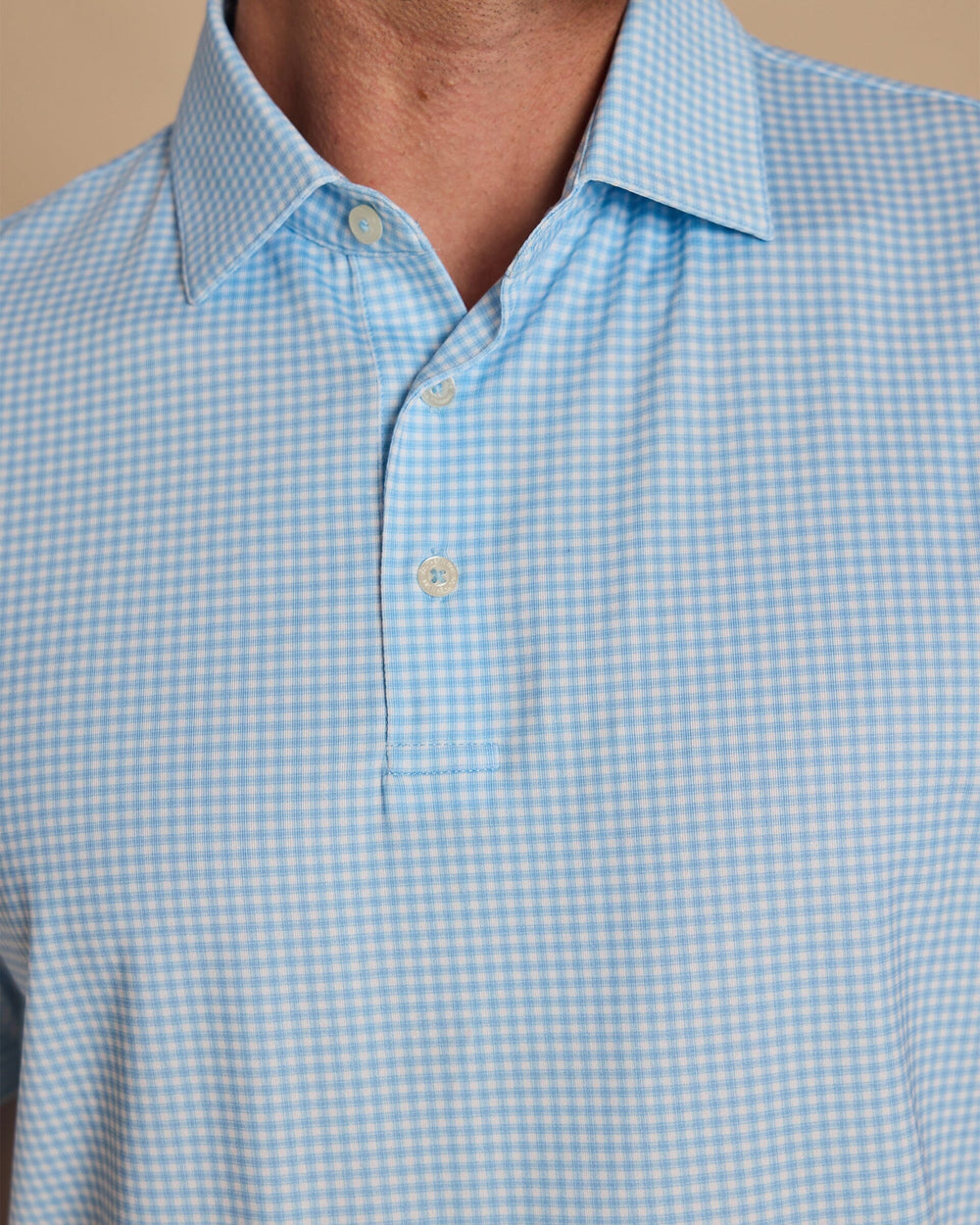 The detail view of the Southern Tide Driver Myrtle Bay Printed Polo by Southern Tide - Ocean Channel