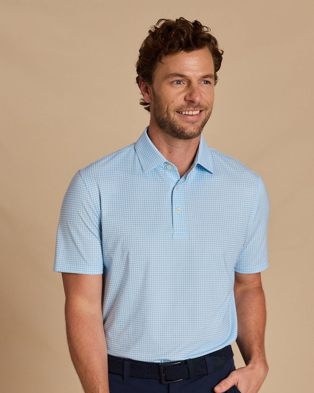 The front view of the Southern Tide Driver Myrtle Bay Printed Polo by Southern Tide - Ocean Channel
