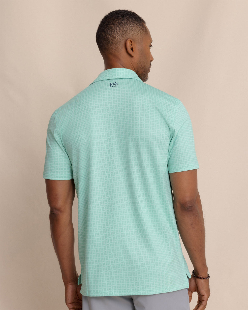 The back view of the Southern Tide Driver Spring Geo Printed Polo by Southern Tide - Garden Grove