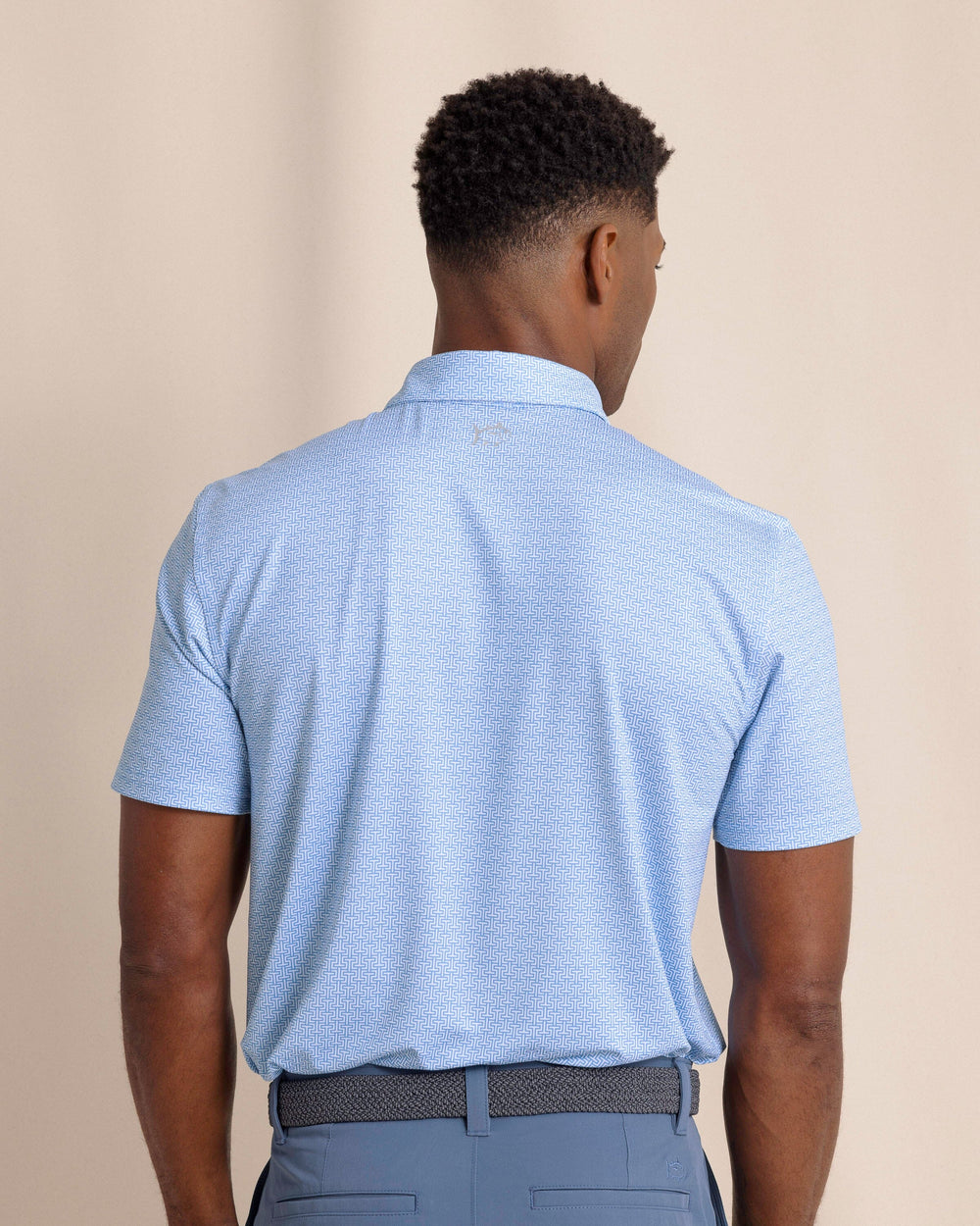 The back view of the Southern Tide Driver ST Geo Polo by Southern Tide - Boat Blue