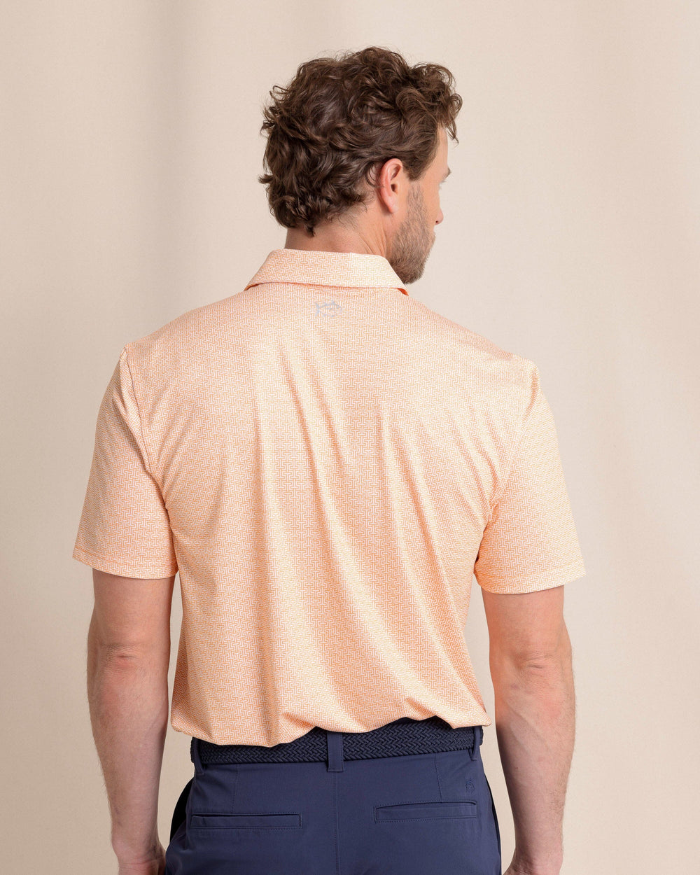 The back view of the Southern Tide Driver ST Geo Polo by Southern Tide - Cantaloupe