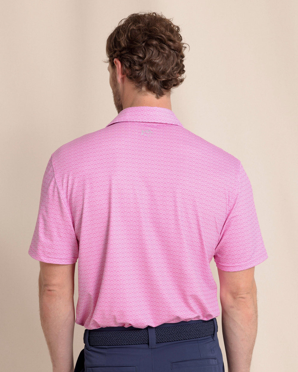 The back view of the Southern Tide Driver ST Geo Polo by Southern Tide - Very Berry