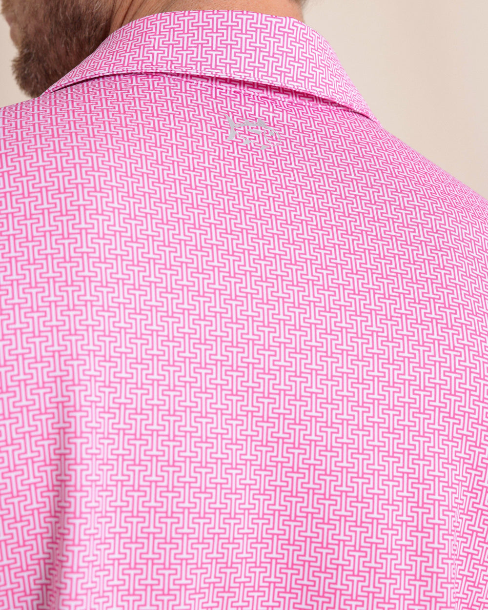 The back detail view of the Southern Tide Driver ST Geo Polo by Southern Tide - Very Berry