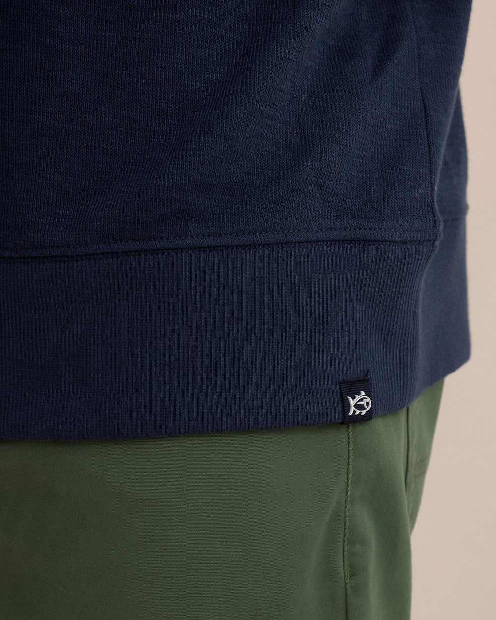 The detail view of the Southern Tide East Bay Crew by Southern Tide - Dress Blue