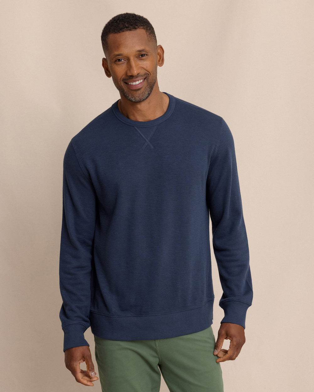 The front view of the Southern Tide East Bay Crew by Southern Tide - Dress Blue