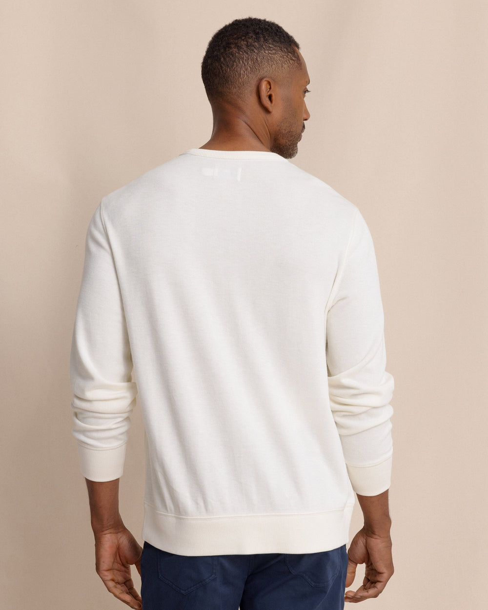 The back view of the Southern Tide East Bay Crew by Southern Tide - Sand White
