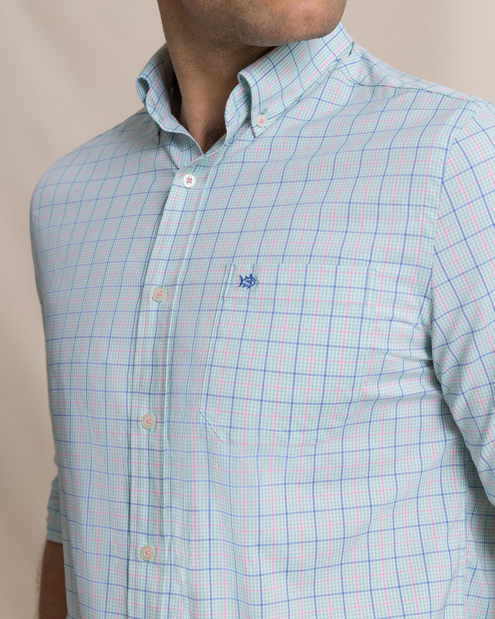 The detail view of the Southern Tide Edisto Island Coastal Breeze® Sport Shirt by Southern Tide - Gulf Shores