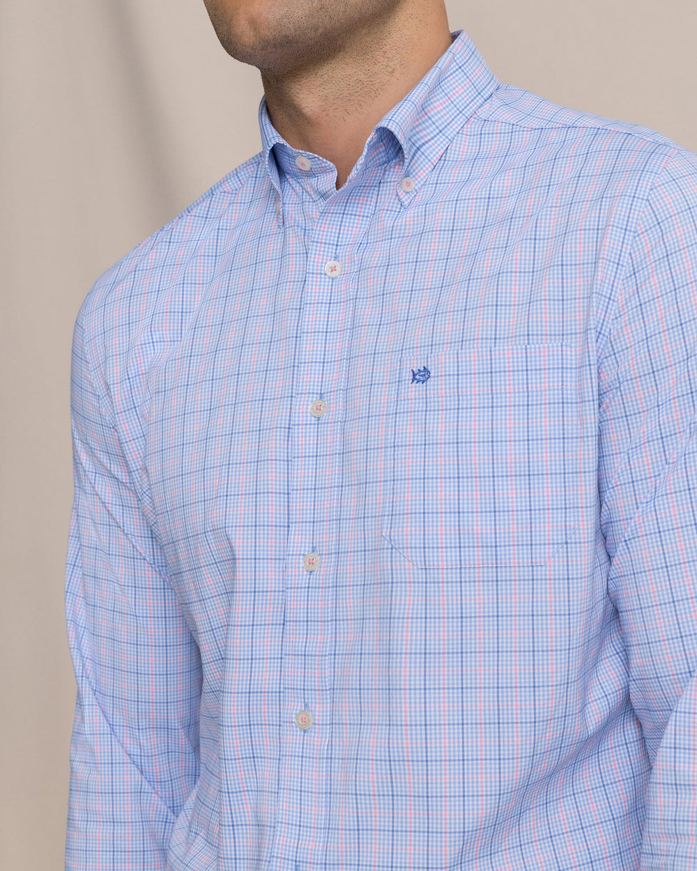 The detail view of the Southern Tide Edisto Island Coastal Breeze® Sport Shirt by Southern Tide - Ocean Channel