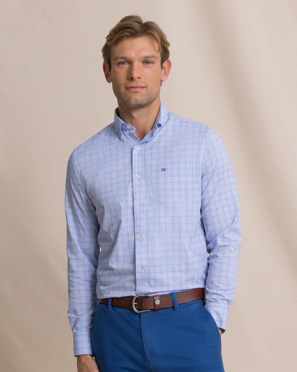 The front view of the Southern Tide Edisto Island Coastal Breeze® Sport Shirt by Southern Tide - Ocean Channel