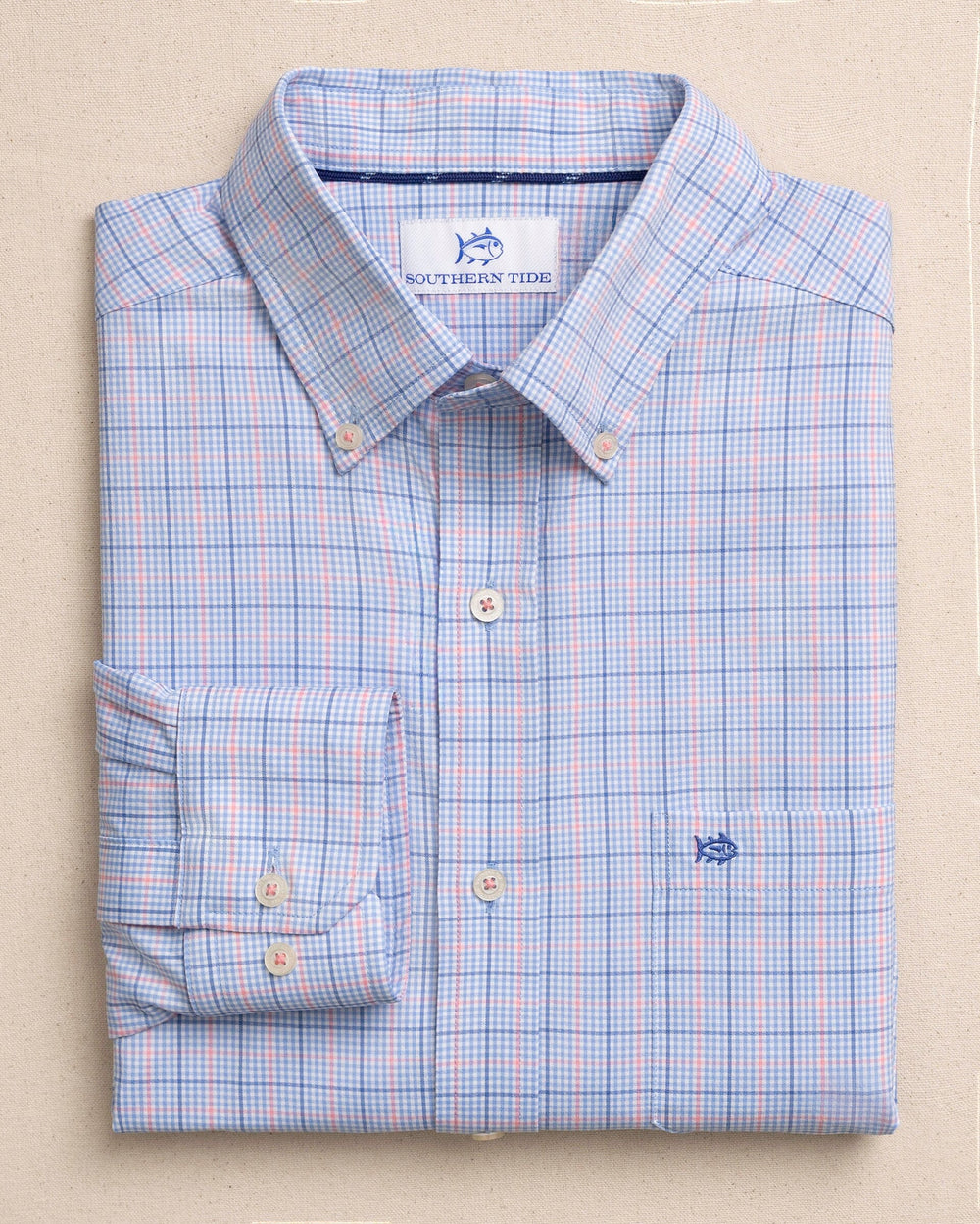 The front view of the Southern Tide Edisto Island Coastal Breeze® Sport Shirt by Southern Tide - Ocean Channel