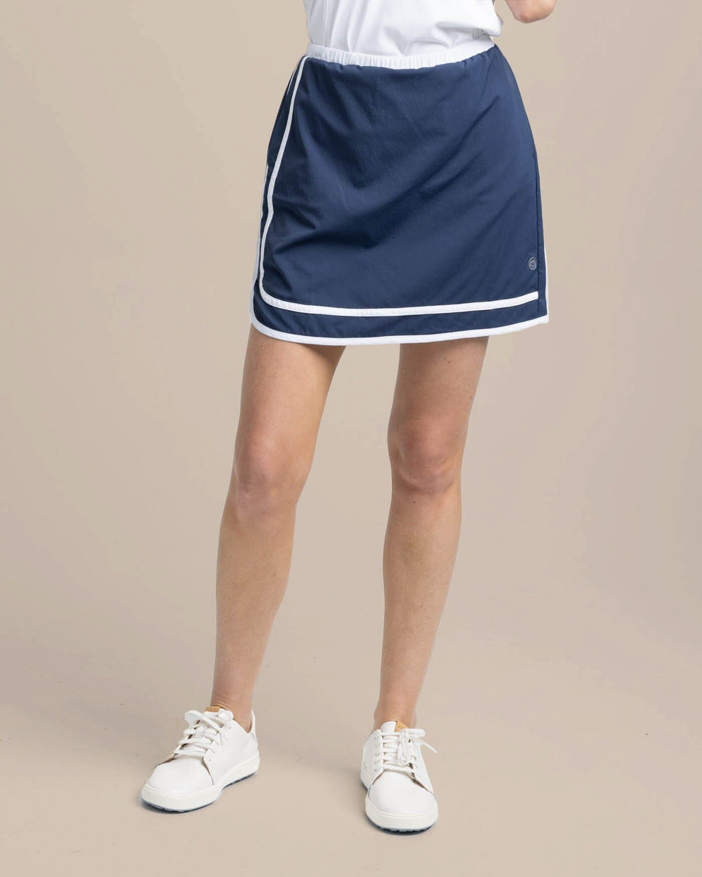 The front view of the Southern Tide Elaina Golf Skort by Southern Tide - Dress Blue