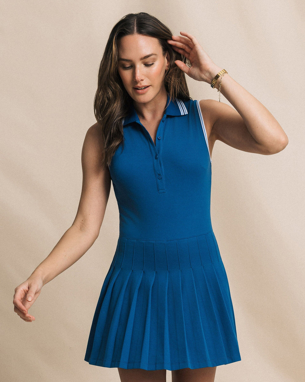 Women's Ella Sleeveless Pleated Tennis Dress | Southern Tide Women's Ella Sleeveless Pleated Tennis Dress | Southern Tide