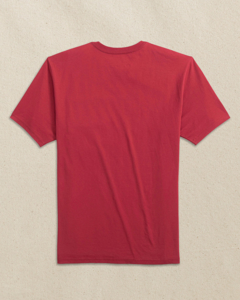 The back view of the Southern Tide Embroidered Skipjack Short Sleeve T-Shirt by Southern Tide - Crimson and White