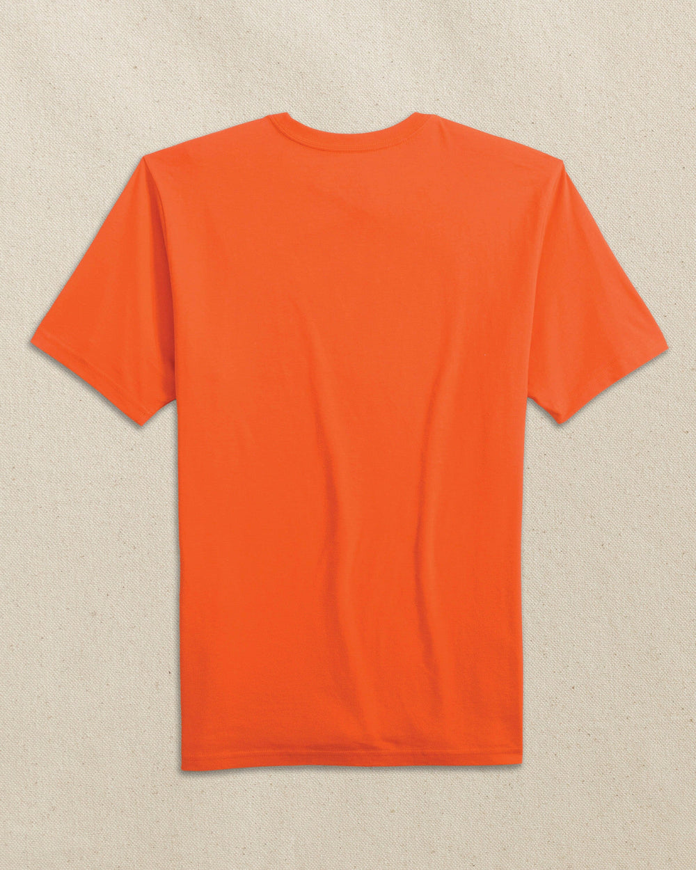 The back view of the Southern Tide Embroidered Skipjack Short Sleeve T-Shirt by Southern Tide - Orange and Purple