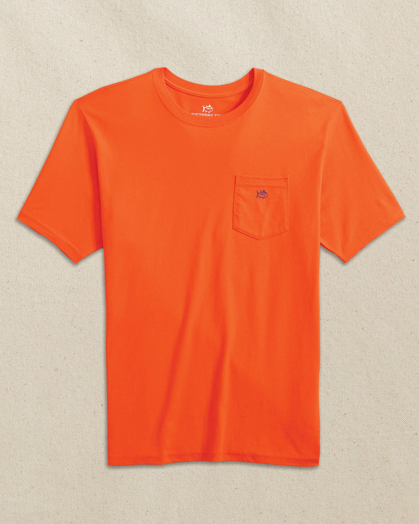 Men's Embroidered Skipjack T-Shirt - Orange & Purple | Southern Tide