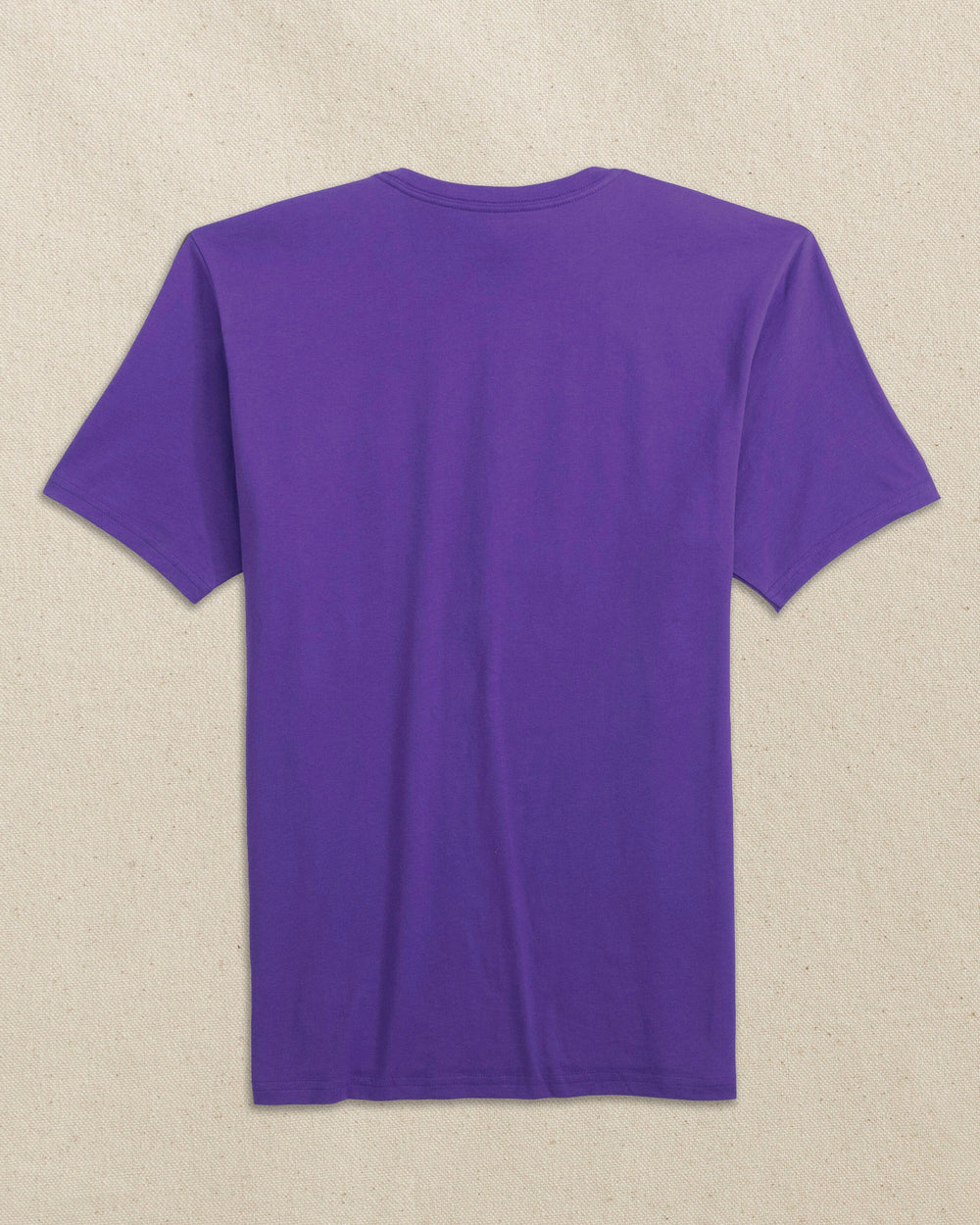 The back view of the Southern Tide Embroidered Skipjack Short Sleeve T-Shirt by Southern Tide - Purple and Yellow