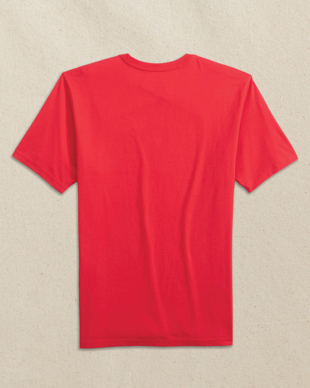 The back view of the Southern Tide Embroidered Skipjack Short Sleeve T-Shirt by Southern Tide - Red and Black