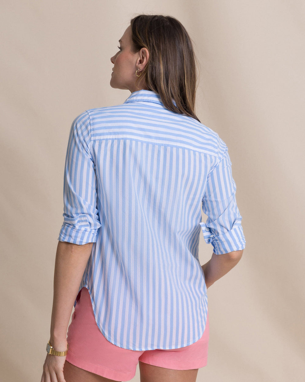 The back view of the Southern Tide Emery Button Front Shirt by Southern Tide - Ocean Channel