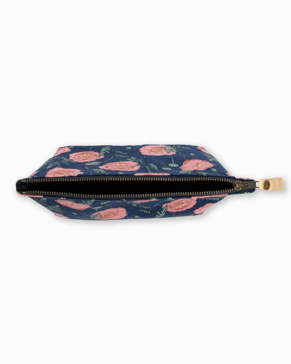 The detail view of the Southern Tide Floral Travel Clutch by Southern Tide - Navy