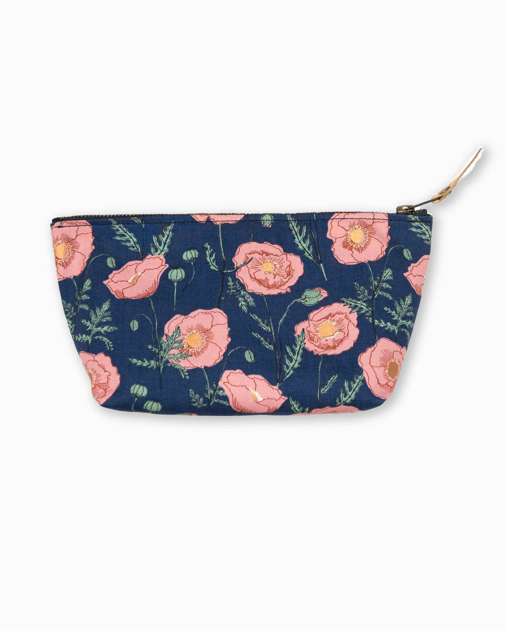 The front view of the Southern Tide Floral Travel Clutch by Southern Tide - Navy