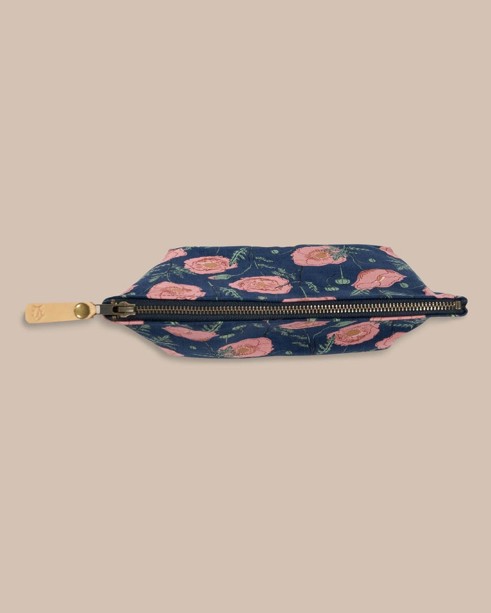 The top view of the Southern Tide Floral Travel Clutch by Southern Tide - Navy
