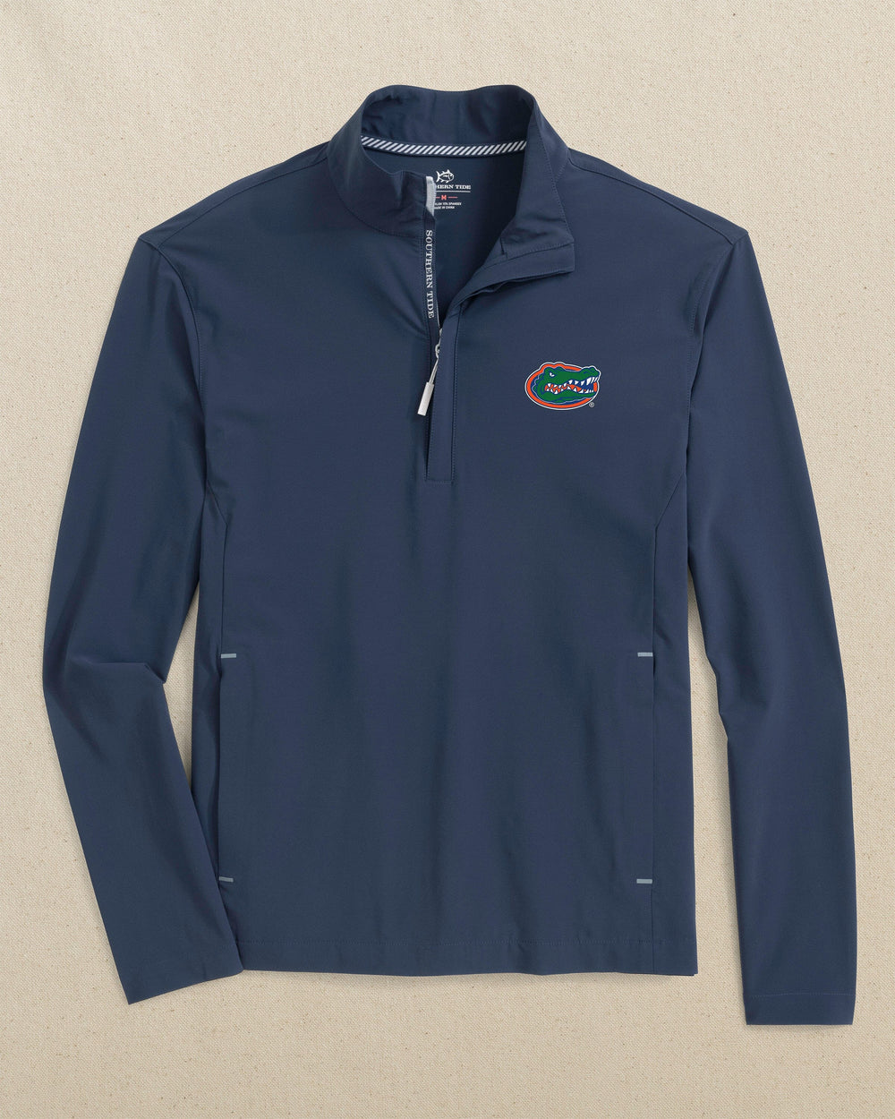The front view of the Southern Tide Florida Gators Avondale Performance Jacket by Southern Tide - Dress Blue