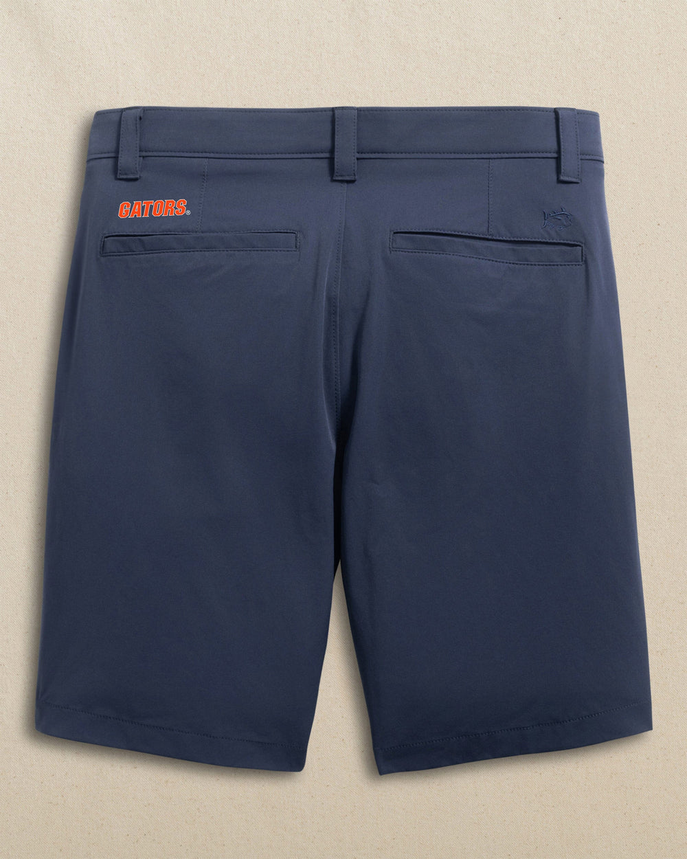 The back view of the Southern Tide Florida Gators Birdie 8" Coastal Breeze® Performance Short by Southern Tide - True Navy