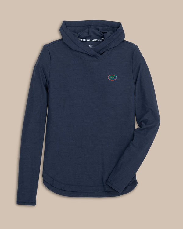 The front view of the Florida Gators Women's Linley brrr°®-illiant Hoodie by Southern Tide - Nautical Navy