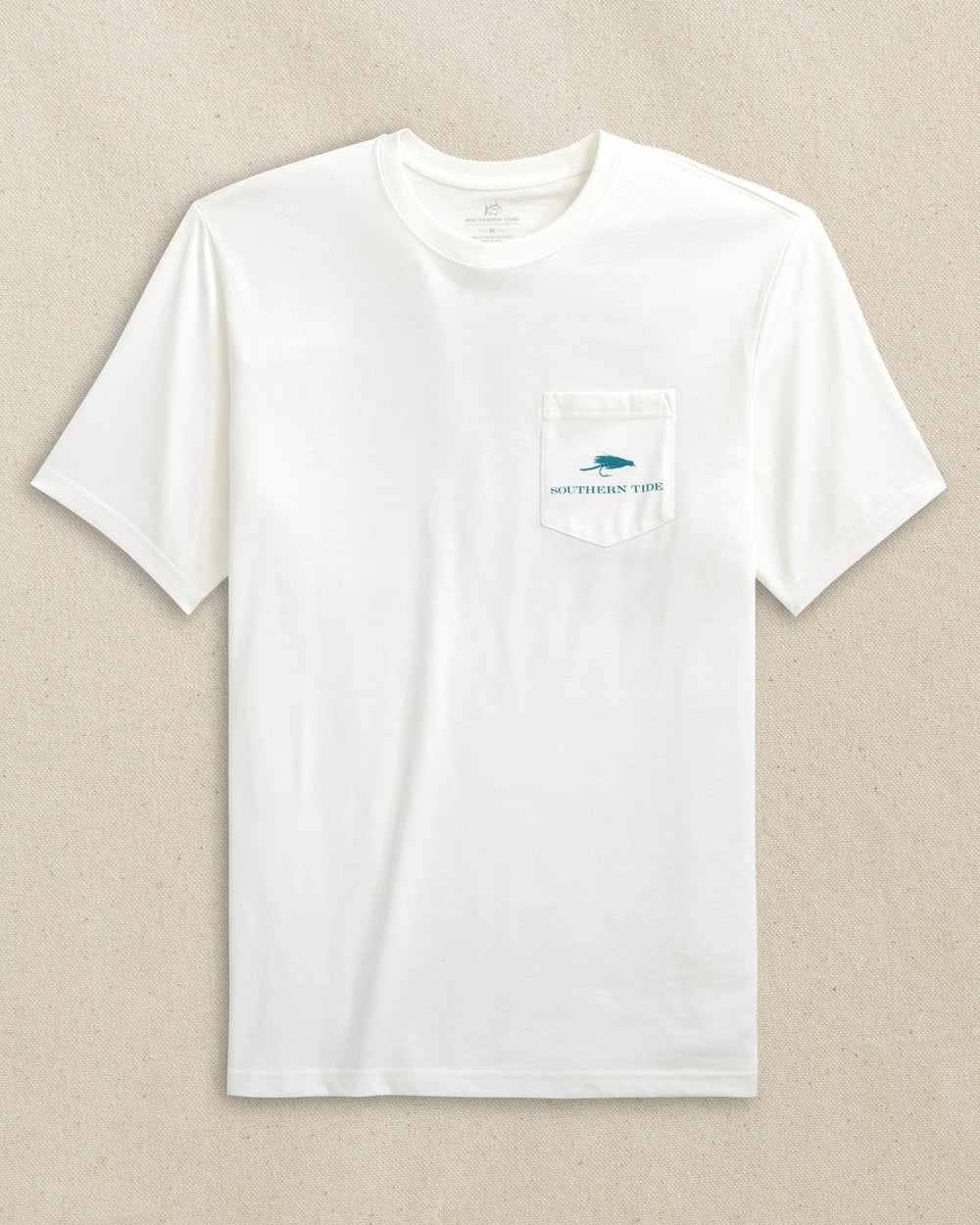 The front view of the Southern Tide Fly Box Short Sleeve T-Shirt by Southern Tide - Classic White