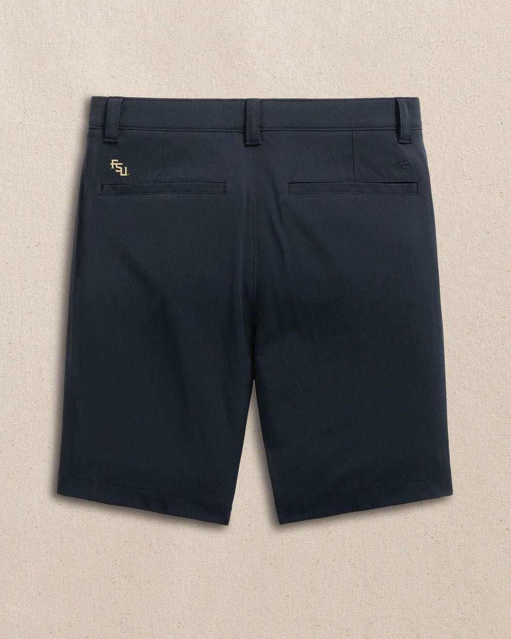 The back view of the Southern Tide FSU Seminoles brrr°®-die 8" Performance Short by Southern Tide - Caviar Black